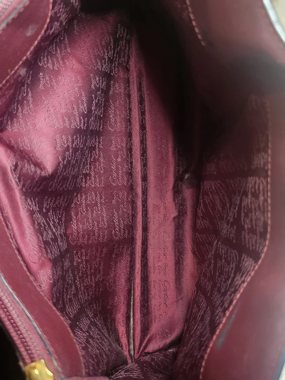 Cartier Deep Burgundy Leather Crossbody Bag
